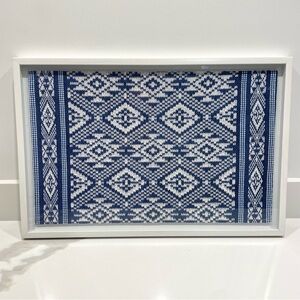 NEW Blue & White Pattern Framed Wall Art